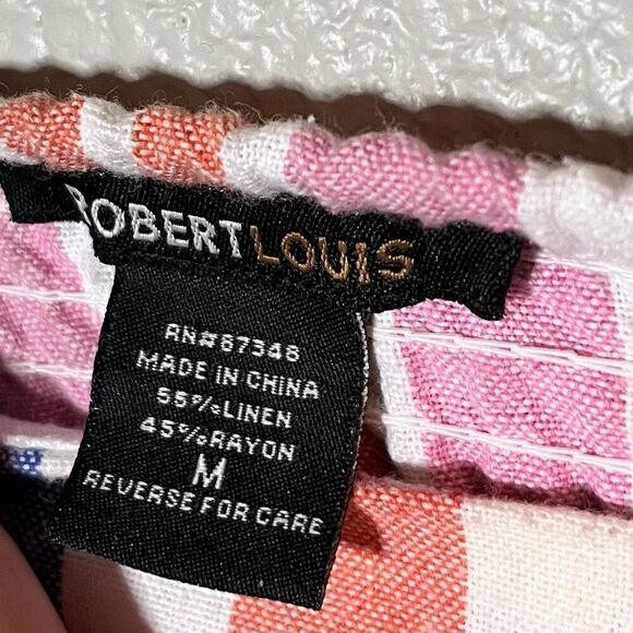 Robert Louis Womens Midi Dress Sleeveless Stripes Multicolor Side Buttons Medium - Picture 5 of 5